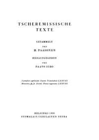 Heikki Paasonen, Paavo Siro — Tscheremissische Texte