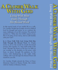 Caroline A. Wright — A Closer Walk With God