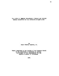 Hopkins, Homer Thawley — The effect of benzene hexachloride isomers and certain enzyme inhibitors on cell division in plant roots