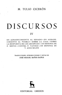 Marco Tulio Cicerón, José Miguel Baños Baños (trad.) — Discursos IV