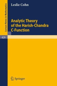 L. Cohn — Analytic Theory of the Harish-Chandra C-Function