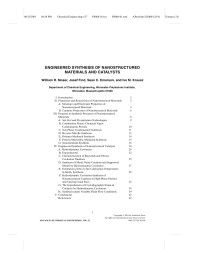 Kenneth B. Bischoff (Series Editor), Morton M. Denn (Series Editor), John H. Seinfeld (Series Editor), George Stephanopoulos (Series Editor), Arup Chakraborty (Series Editor), Nicholas Peppas (Series Editor), Jackie Ying (Series Editor), James Wei (Series — Nanostructured Materials