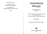 Wolfgang Kullmann, Sabine Föllinger — Aristotelische Biologie: Intentionen, Methoden, Ergebnisse