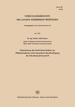 Dr.-Ing. Gustav Adolf Kayser (auth.) — Untersuchung des Nachrichteninhaltes von Flächenstrukturen unter besonderer Berücksichtigung der Schreibmaschinenschrift