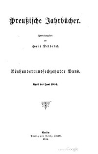 Hans Delbrück (ed.) — Preußische Jahrbücher