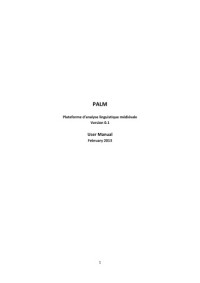 Jean-Philippe Genet — [Manual] PALM: Plateforme d’analyse linguistique médiévale