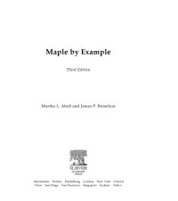 M. Abell, J. Braselton  — Maple by Example