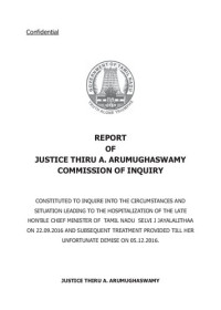 Justice Thiru A. Arumugaswamy — Report of Justice Thiru A. Arumugaswamy Commission of Inquiry