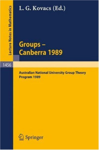 L.G. Kovacs — Groups. Canberra 1989