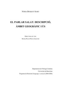 Busquet N. — El parlar salat: descripcio, ambit geografic i us