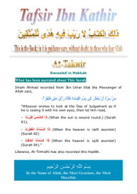 Surah At-Takwir — Tafsir Ibn Kathir - Surah At-Takwir