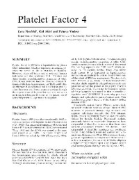 Neufeld G., Vadasz Z., Akiri G. — Platelet Factor 4-CXCL4