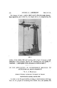 Michelson A. A. — On the Application of Interference Methods to Astronomical Measurements (1920)(en)(2s)