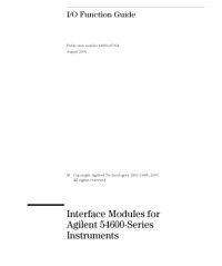  — Interface Modules for Agilent 54600-series Instruments (I-O fn. guide)