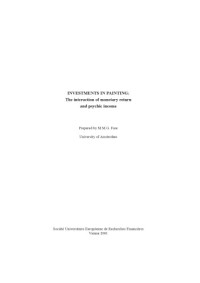 Fase MMG — Investments in Painting: The interaction of monetary return and psychic income