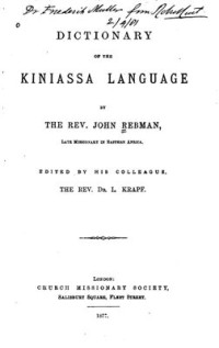 Rebman John. — Dictionary of Kiniassa language
