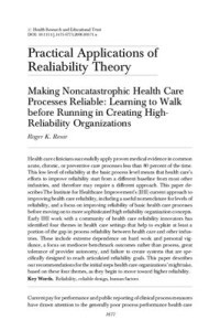 Resar R. — Practical Applications of Realiability Theory