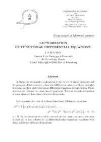 Linchuk. — Factorization of functional differential equations