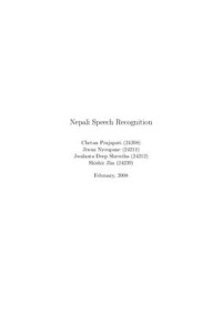  — Nepali Speech Recognition