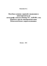 Коваленко П. А. — Пагубное влияние "прямой" индикации в авиагоризонтах на катастрофу самолета Boeing-737, 14.09.08 г. под Пермью и другие авиапроисшествия. Психологическое "дорасследование"