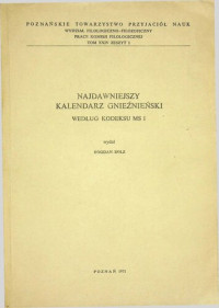 Bogdan Bolz — Najdawniejszy kalendarz gnieźnieński