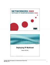 Cisco Systems — [Presentation] Networkers 2003: The Power to Transform Business