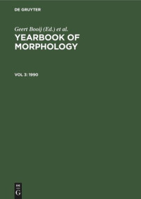 — Yearbook of Morphology: Vol 3 1990