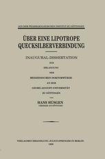 Hans Hüsgen (auth.) — Über Eine Lipotrope Quecksilberverbindung