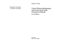 Jeremy Gray — Linear DEs and group theory from Riemann to Poincare