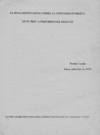 Lynch Nicolas — El Pensamiento Social Sobre La Comunidad Indigena A Principios Del Siglo Xx