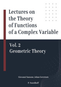G. Sansone; J. Gerretsen — Geometric Theory