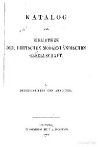 A Muller — Katalog der Bibliothek der Deutschen Morgenländischen Gesellschaft