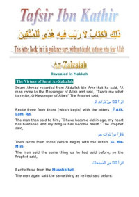 Surah Az-Zalzalah — Tafsir Ibn Kathir