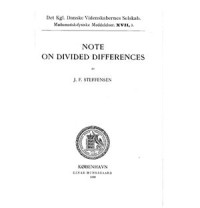 Steffensen J.F. — Note on Divided Differences