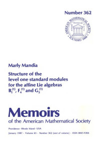 Marly Mandia — Structure of the Level One Standard Modules for the Affine Lie Algebras B_l^(1), F_4^(1), and G_2^(1)