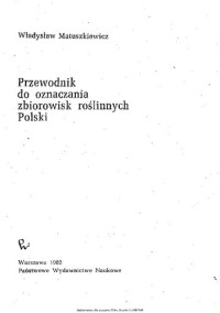 Władysław Matuszkiewicz — Przewodnik do oznaczania zbiorowisk roślinnych Polski