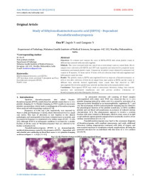 Nikita Subhash Oza, Narayan S. Ingole, Nitin M. Gangane — Study of Ethylenediaminetetraacetic acid (EDTA) - Dependent Pseudothrombocytopenia