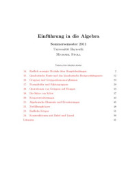 Michael Stoll — Einführung in die Algebra, SS 2011 [Lecture notes]