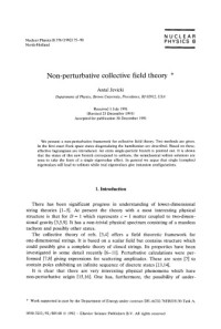 Antal Jevicki — Non-perturbative collective field theory