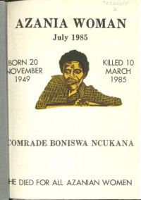 unknown — Azania Woman: Comrade Boniswa Ncukana