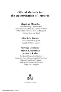 Magdi M Mossoba — Official methods for the determination of trans fat