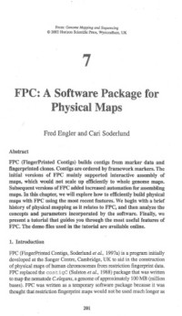 Fred EngIer and Cari Soderlund — FPC: A Software Package for Physical Maps