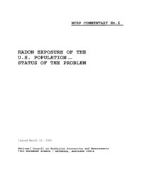 National Council on Radiation Protection and Measurements — Radon Exposure of the U.S. Population-Status of the Problem