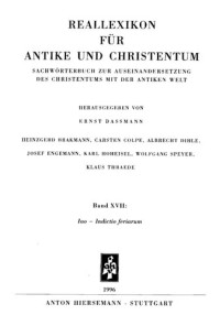 Ernst Dassmann — Reallexikon für Antike und Christentum 17 : Iao – Indicatio feriarum