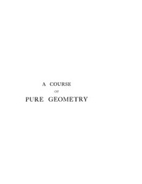 E. Askwith — A Course of Pure Geometry