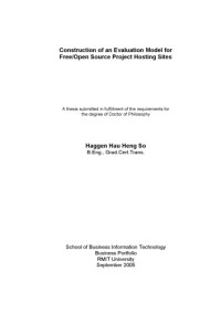 Haggen Hau Heng So — Construction of an Evaluation Model for Free/Open Source Project Hosting Sites