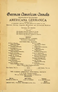 Marion Dexter Learned (ed.) — Americana Germanica