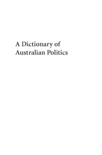 Dickenson, Jacqueline;Corcoran, Robert — A dictionary of Australian politics