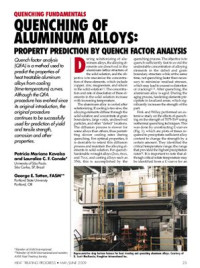 Patricia Mariane Kavalco and Lauralice C.F. — Canale. Quenching of aluminum alloys: property prediction by quench factor analysis