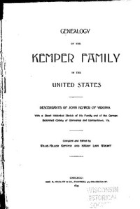 Willis Miller Kemper; Harry Linn Wright — Genealogy of the Kemper Family in the United States